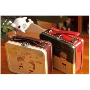 Colorful Suitcase Style Iron Box,Tin Storage Box
