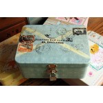 Colorful Letter Style Iron Box with lock, Tin Storage Box, Jewelry Box